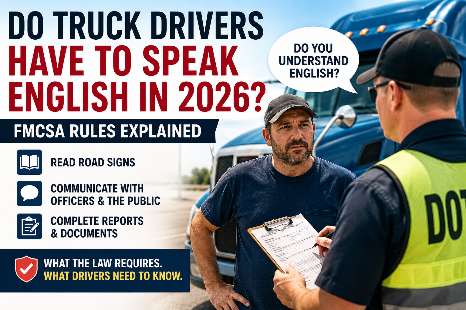 Do Truck Drivers Have to Speak English in 2026? FMCSA Rules Explained